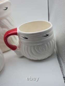 Vintage Josef Originals Santa Face, 4 Mugs With Pitcher. Made In Korea Vintage Josef Originals Santa Face, 4 Mugs With Pitcher. Made In Korea