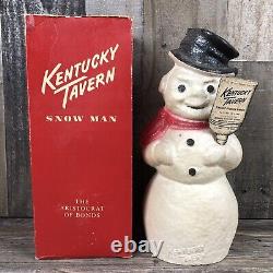 Vintage Kentucky Tavern Whiskey Paper Mache Snowman Christmas Advertising