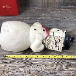 Vintage Kentucky Tavern Whiskey Paper Mache Snowman Christmas Advertising