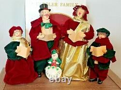 Vintage Kurt Adler Caroler Family Figurine Doll Set in Box & Christmas Ornament