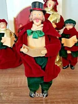 Vintage Kurt Adler Caroler Family Figurine Doll Set in Box & Christmas Ornament