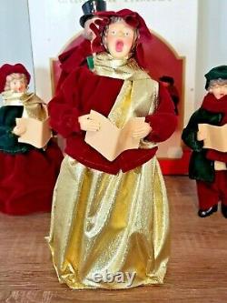 Vintage Kurt Adler Caroler Family Figurine Doll Set in Box & Christmas Ornament