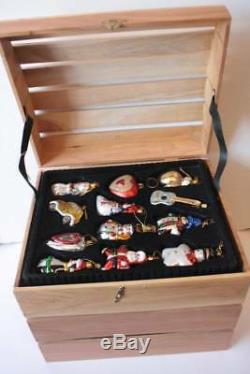 Vintage Kurt Adler Original Nobel Gems Christmas Ornaments Lot 31 Wood Box RARE