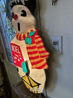 Vintage LA Goodman Frosty Snowman Lighted 50's Flat Back 32x16with Box No S/H