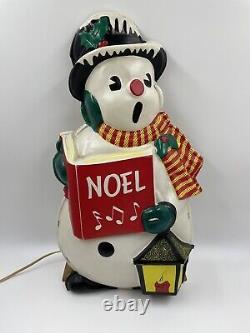 Vintage LA Goodman Frosty Snowman Lighted 50's Wall Hang Flat Back 20x11