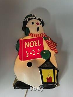 Vintage LA Goodman Frosty Snowman Lighted 50's Wall Hang Flat Back 20x11