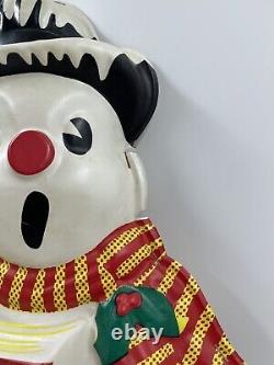 Vintage LA Goodman Frosty Snowman Lighted 50's Wall Hang Flat Back 20x11