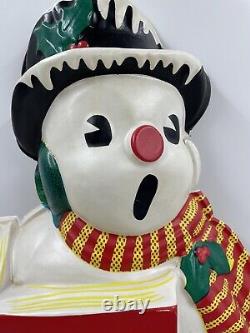 Vintage LA Goodman Frosty Snowman Lighted 50's Wall Hang Flat Back 20x11