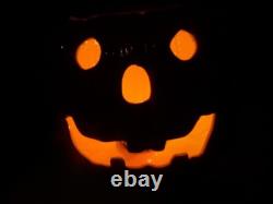 Vintage Large Ceramic Mold Lighted Pumpkin Jack OLantern Halloween Great Pumpkin