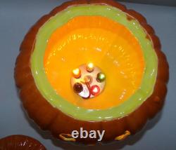 Vintage Large Ceramic Mold Lighted Pumpkin Jack OLantern Halloween Great Pumpkin