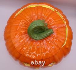 Vintage Large Ceramic Mold Lighted Pumpkin Jack OLantern Halloween Great Pumpkin