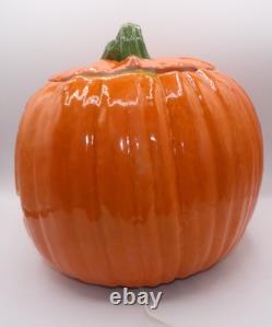 Vintage Large Ceramic Mold Lighted Pumpkin Jack OLantern Halloween Great Pumpkin