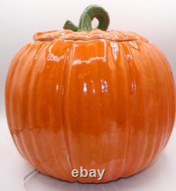 Vintage Large Ceramic Mold Lighted Pumpkin Jack OLantern Halloween Great Pumpkin