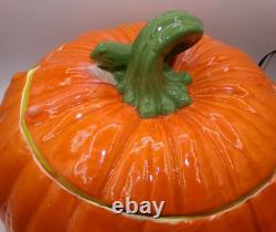 Vintage Large Ceramic Mold Lighted Pumpkin Jack OLantern Halloween Great Pumpkin