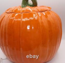 Vintage Large Ceramic Mold Lighted Pumpkin Jack OLantern Halloween Great Pumpkin
