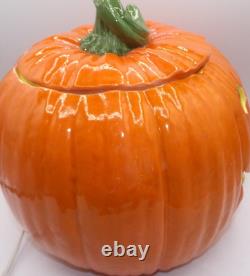 Vintage Large Ceramic Mold Lighted Pumpkin Jack OLantern Halloween Great Pumpkin
