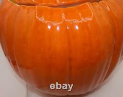 Vintage Large Ceramic Mold Lighted Pumpkin Jack OLantern Halloween Great Pumpkin