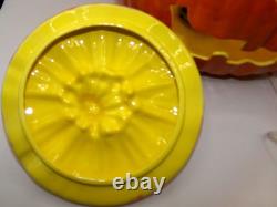 Vintage Large Ceramic Mold Lighted Pumpkin Jack OLantern Halloween Great Pumpkin