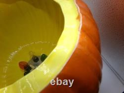 Vintage Large Ceramic Mold Lighted Pumpkin Jack OLantern Halloween Great Pumpkin
