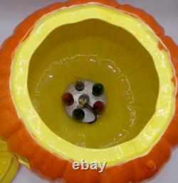 Vintage Large Ceramic Mold Lighted Pumpkin Jack OLantern Halloween Great Pumpkin