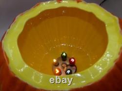 Vintage Large Ceramic Mold Lighted Pumpkin Jack OLantern Halloween Great Pumpkin