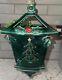 Vintage Lefton Christmas Holly Berry Lantern Hanging Decoration Green Ceramic