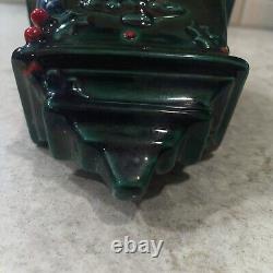 Vintage Lefton Christmas Holly Berry Lantern Hanging Decoration Green Ceramic