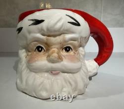 Vintage Lefton Christmas Mrs Claus & Santa Mugs Set Of 6 Holiday Decor