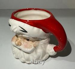 Vintage Lefton Christmas Mrs Claus & Santa Mugs Set Of 6 Holiday Decor