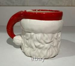 Vintage Lefton Christmas Mrs Claus & Santa Mugs Set Of 6 Holiday Decor