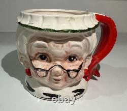 Vintage Lefton Christmas Mrs Claus & Santa Mugs Set Of 6 Holiday Decor