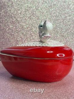 Vintage Lefton Love Birds Valentine's Day Trinket Heart Box Perfect condition