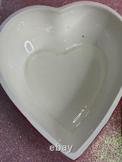 Vintage Lefton Love Birds Valentine's Day Trinket Heart Box Perfect condition