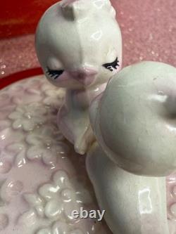 Vintage Lefton Love Birds Valentine's Day Trinket Heart Box Perfect condition