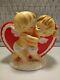 Vintage Lefton Valentine's Day Planter, Kissing Cupids, #2773