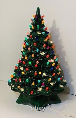 Vintage Light Up Christmas Tree Ceramic Large 19.5 inch working