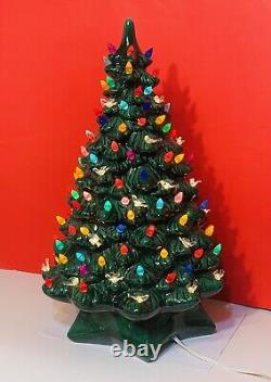 Vintage Light Up Christmas Tree Ceramic Large 19.5 inch working