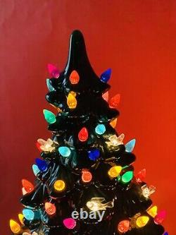 Vintage Light Up Christmas Tree Ceramic Large 19.5 inch working