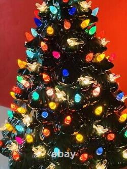 Vintage Light Up Christmas Tree Ceramic Large 19.5 inch working