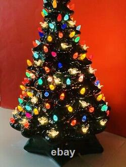 Vintage Light Up Christmas Tree Ceramic Large 19.5 inch working