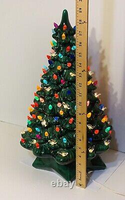 Vintage Light Up Christmas Tree Ceramic Large 19.5 inch working