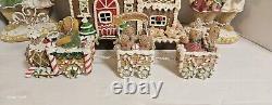 Vintage Light Up Gingerbread House WithTrain & 2 Gingerbread Couples Prestine