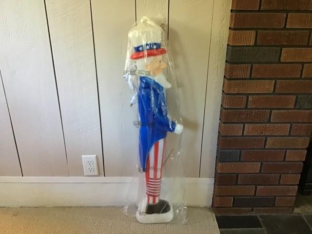 Vintage Lighted Union Uncle Sam Patriotic July 4th Blow Mold