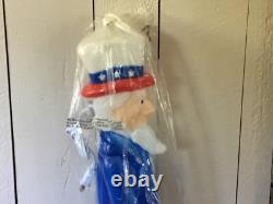 Vintage Lighted Union Uncle Sam Patriotic July 4th Blow Mold