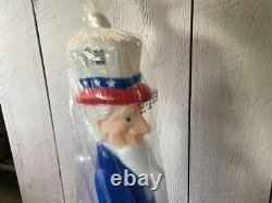 Vintage Lighted Union Uncle Sam Patriotic July 4th Blow Mold