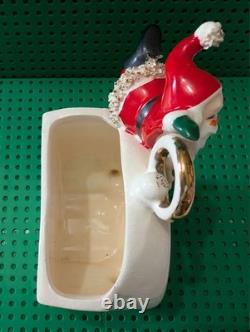 Vintage Lipper & Mann Spaghetti Santa on Painted Ceramic Christmas Clock Vintage Lipper & Mann Spaghetti Santa on Painted Ceramic Christmas Clock