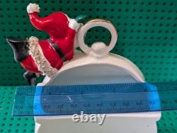 Vintage Lipper & Mann Spaghetti Santa on Painted Ceramic Christmas Clock Vintage Lipper & Mann Spaghetti Santa on Painted Ceramic Christmas Clock