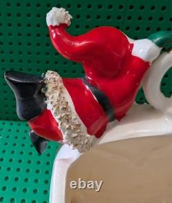 Vintage Lipper & Mann Spaghetti Santa on Painted Ceramic Christmas Clock Vintage Lipper & Mann Spaghetti Santa on Painted Ceramic Christmas Clock