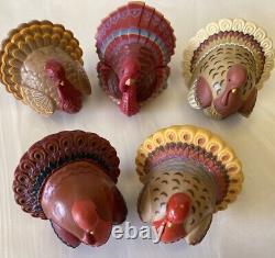 Vintage Lot 58 THANKSGIVING Hallmark Merry Miniatures Enesco Clay animal/turkeys