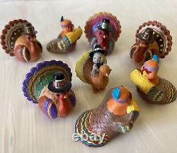 Vintage Lot 58 THANKSGIVING Hallmark Merry Miniatures Enesco Clay animal/turkeys